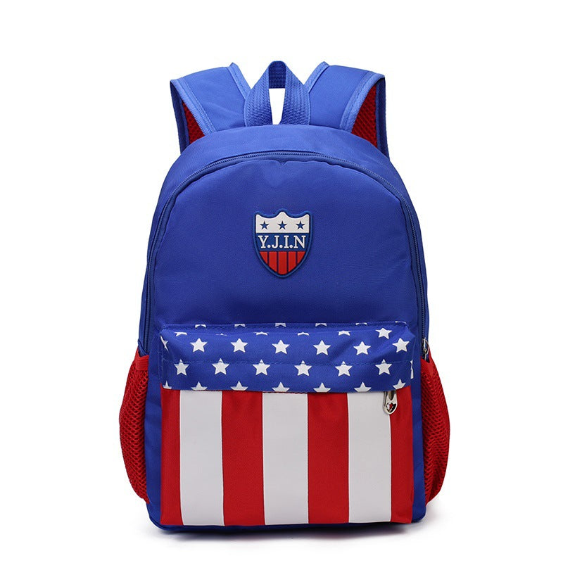 Korean Style Polyester Cute Blue Backpack for Kids
